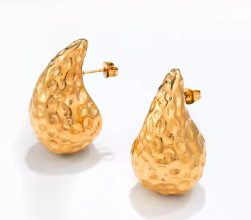 Hammered Golden Cascade Earrings